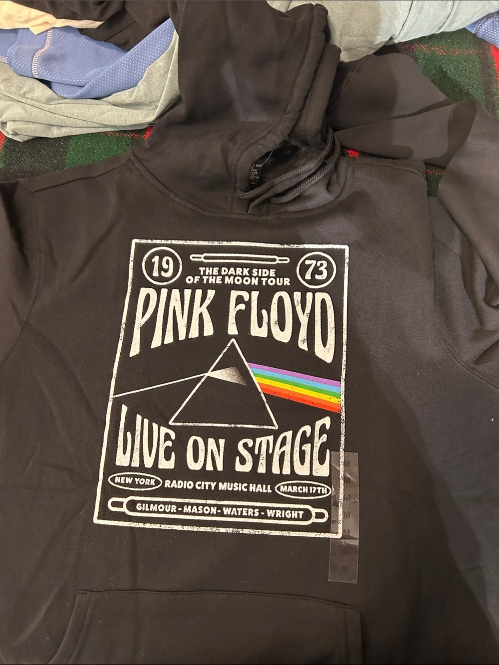 NWT Pink Floyd Dark Side of the Moon Tour 1973 Live On Stage Graphic Hoodie Sz M